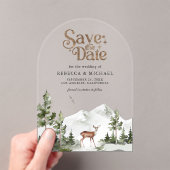 Mountain Forest Deer Wedding Save the Date Acryleinladungen (Insitu (Handheld))