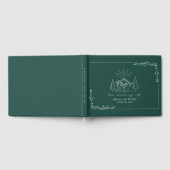 Mountain Forest Emerald Rustic Wedding Guest Book Gästebuch (Voll)