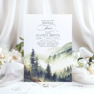 Mountain Forest Fog Abend Boho Brautparty Einladung
