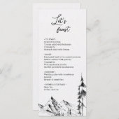 Mountain Forest handgezeichnet einfaches Menü Menükarte (Vorne/Hinten)