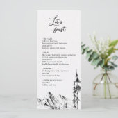 Mountain Forest handgezeichnet einfaches Menü Menükarte (Stehend Vorderseite)