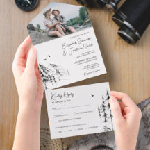 Mountain Forest, handgezeichnetes Foto