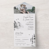 Mountain Forest, handgezeichnetes Foto All In One Einladung (Innen Boden)