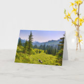 Mountain & Forest Landschaft Washington Staat Karte (Gelbe Blume)