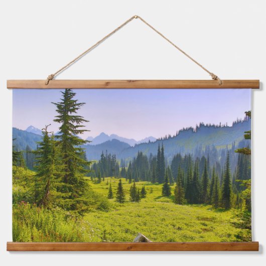 Mountain & Forest Landschaft Washington Staat Wandteppich Mit Holzrahmen (Vorne)