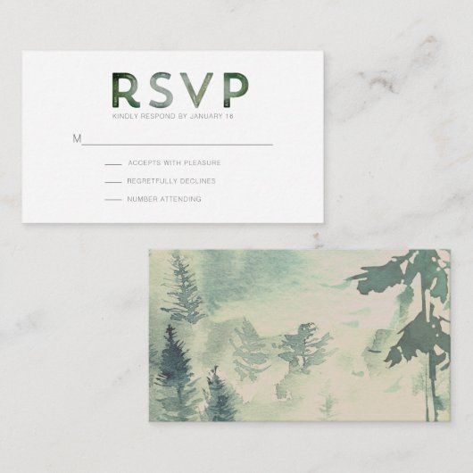 Mountain Forest Modern UAWG Enclosure Card Begleitkarte (Vorne/Hinten)