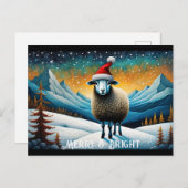 Mountain Forest Niedlich Baby Sheep Weihnachtsfeie Postkarte (Vorne/Hinten)