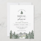 Mountain Forest Pine Tree Bridal Dusche Einladung (Vorderseite)