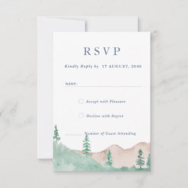 Mountain Forest Range Wedding RSVP Response Card Karte