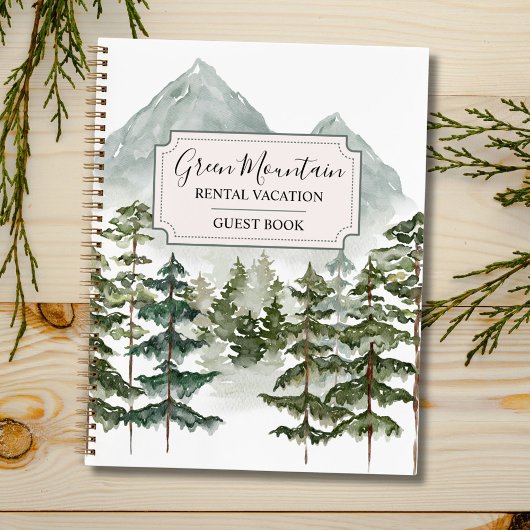 Mountain Forest Rental Vacation Gästebuch Notizblock