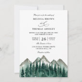 Mountain Forest Rustic Budget QR Code Wedding Einladung (Vorderseite)