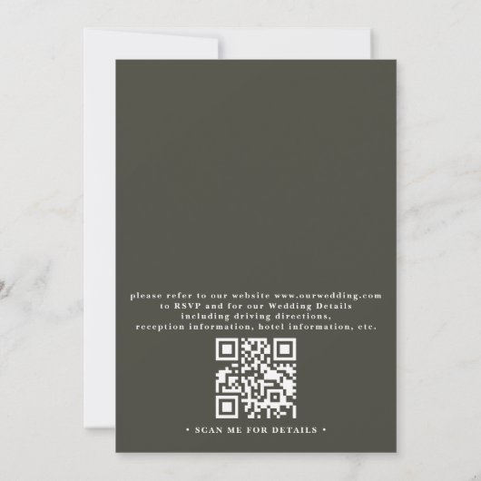Mountain Forest Rustic Elegant QR Code Wedding Einladung (Rückseite)