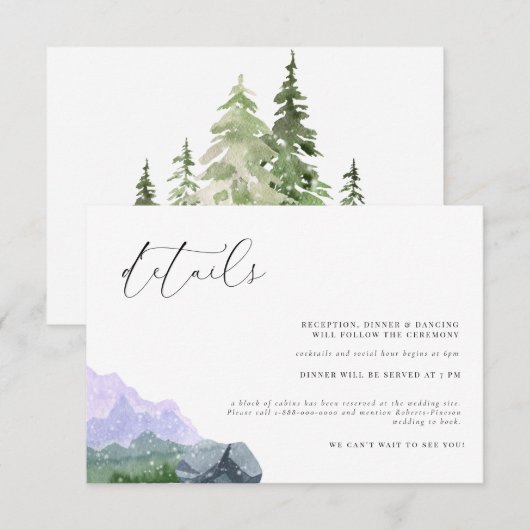 Mountain Forest Rustic Wedding Card Einladung (Vorne/Hinten)