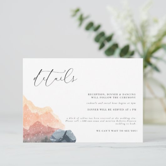 Mountain Forest Rustic Wedding Card Einladung (Stehend Vorderseite)