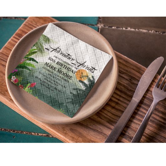 Mountain & Forest Sunset Einladung zum Geburtstag Serviette