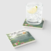 Mountain & Forest Sunset Einladung zum Geburtstag Steinuntersetzer (Seitenansicht)