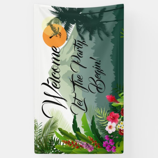 Mountain & Forest Sunset Geburtstag Banner (Vertikal)