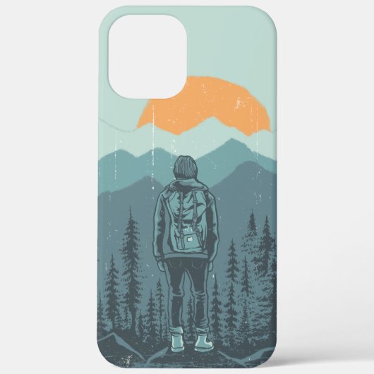 Mountain Forest Sunset Rucksack Woman Case-Mate iPhone Hülle (Rückseite)