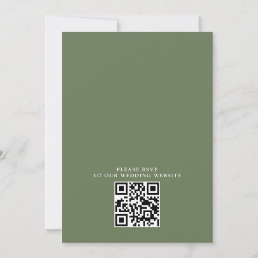 Mountain Forest Tree Rustic Budget QR Code Wedding Einladung (Rückseite)