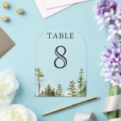 Mountain Forest Trees Wedding Acrylic Table Number Acryleinladungen (Insitu (Hochzeit))
