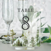Mountain Forest Trees Wedding Acrylic Table Number Acryleinladungen