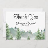 Mountain Forest Wedding Danke Karte (Vorderseite)