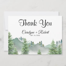 Mountain Forest Wedding Danke Karte