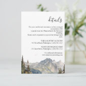 Mountain forest Wedding Details card Einladung (Stehend Vorderseite)