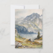 Mountain forest Wedding Details card Einladung (Rückseite)