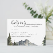 Mountain Forest Wedding RSVP Card Einladung (Stehend Vorderseite)