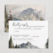 Mountain Forest Wedding RSVP Card Einladung (Vorne/Hinten)