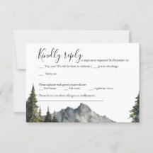 Mountain Forest Wedding RSVP Card