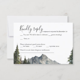 Mountain Forest Wedding RSVP Card Einladung