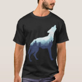 Mountain Forest Wolf Silhouette T-Shirt (Vorderseite)