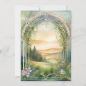 Mountain Forest Woodland Fantasy Elegante Hochzeit Einladung (Rückseite)