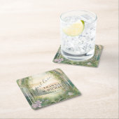 Mountain Forest Woodland Just Liebe Elegante Hochz Rechteckiger Pappuntersetzer (Vor Ort)