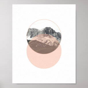 Mountain Foto Poster Minimale rosa Kunst
