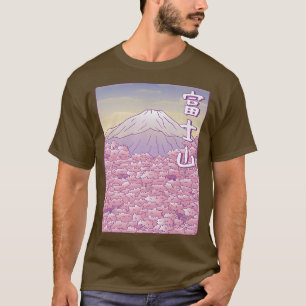 Mountain Fuji Yama Japan Sakura Cherry Blossom T-Shirt