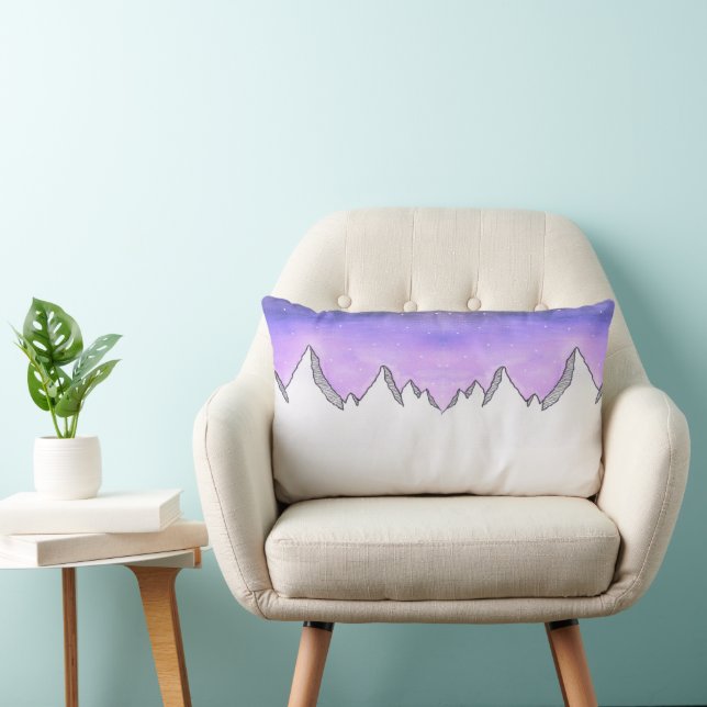 Mountain Galaxy Sky Pillow Lendenkissen (Stuhl )