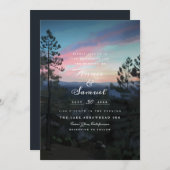 Mountain Getaway Wedding Einladung (Vorne/Hinten)