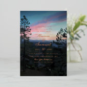 Mountain Getaway Wedding Folieneinladung (Stehend vorne)