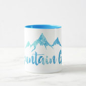 Mountain Girl Blue Watercolor Tasse (Zentrum)