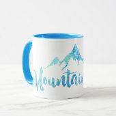 Mountain Girl Blue Watercolor Tasse (Vorderseite Links)