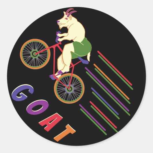 Mountain GOAT Biking Runder Aufkleber (Vorderseite)