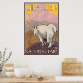 Mountain Goat - Glacier National Park, MT Poster (Küche)