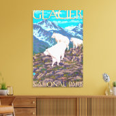 Mountain Goats Scene - Glacier National Park, Leinwanddruck (Insitu (Wohnzimmer))