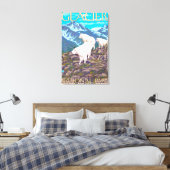 Mountain Goats Scene - Glacier National Park, Leinwanddruck (Insitu (Schlafzimmer))