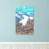 Mountain Goats Scene - Glacier National Park, Leinwanddruck (Insitu (Holzboden))