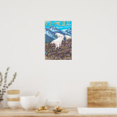 Mountain Goats Scene - Glacier National Park, Poster (Küche)
