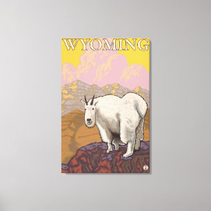 Mountain GoatWyomingVintage Travel Poster Leinwanddruck